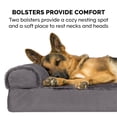 thumbnail image 4 of FurHaven Pet Products Plush & Velvet Memory Foam Deluxe L-Chaise Pet Bed for Dogs & Cats - Platinum Gray, Large, 4 of 13