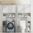 thumbnail image 6 of Walsunny Over the Toilet Storage Cabinet with Doors Side Storage Toilet Paper Holder Stand Space Saver Shelf Organizer Rack Freestanding for Restroom Bathroom Laundry White, 6 of 7