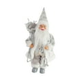thumbnail image 1 of Colección de adornos de figuras de Papá Noel navideño Figura de Papá Noel de pie para Sostenga la campana de plata, 1 of 9