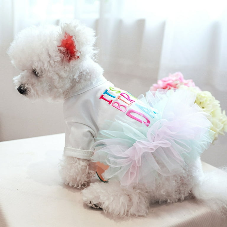Dog Birthday Dresses, Summer Spring Girl Dog Clothes for Small Dogs, Puppy  Dress, Chihuahua Yorkie Dress Costume, Pet Clothing Dog Clothes Outfit Cat  Apparel - Walmart.com