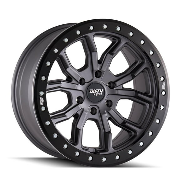 Dirty Life Dt-1-9303 17X9 5X127 -12Et 78.1Cb Matte Gunmetal W/Simulated Ring