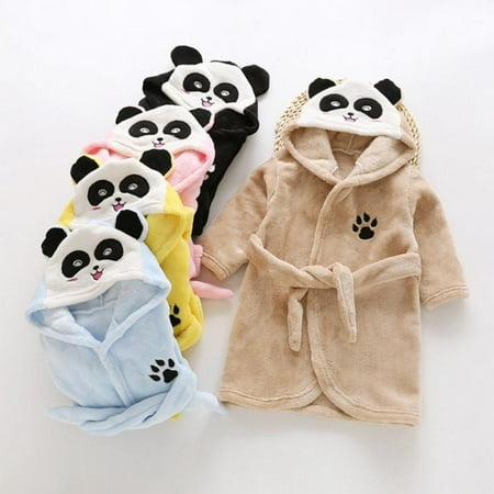 

Baozhu Autumn Winter Kids Sleepwear Baby Robes Flannel Bath Robe For Toddler Boy Girl Panda Hooded Nightgown Cute Childrens Pajamas