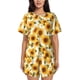 thumbnail image 1 of Fotbe Modern Elegant Sunflower Conjunto de Pijama Estampado para Mujer, 2 Piezas, Ropa de Dormir con Camiseta de Manga Corta y Shorts Suaves-4X-Large, 1 of 6