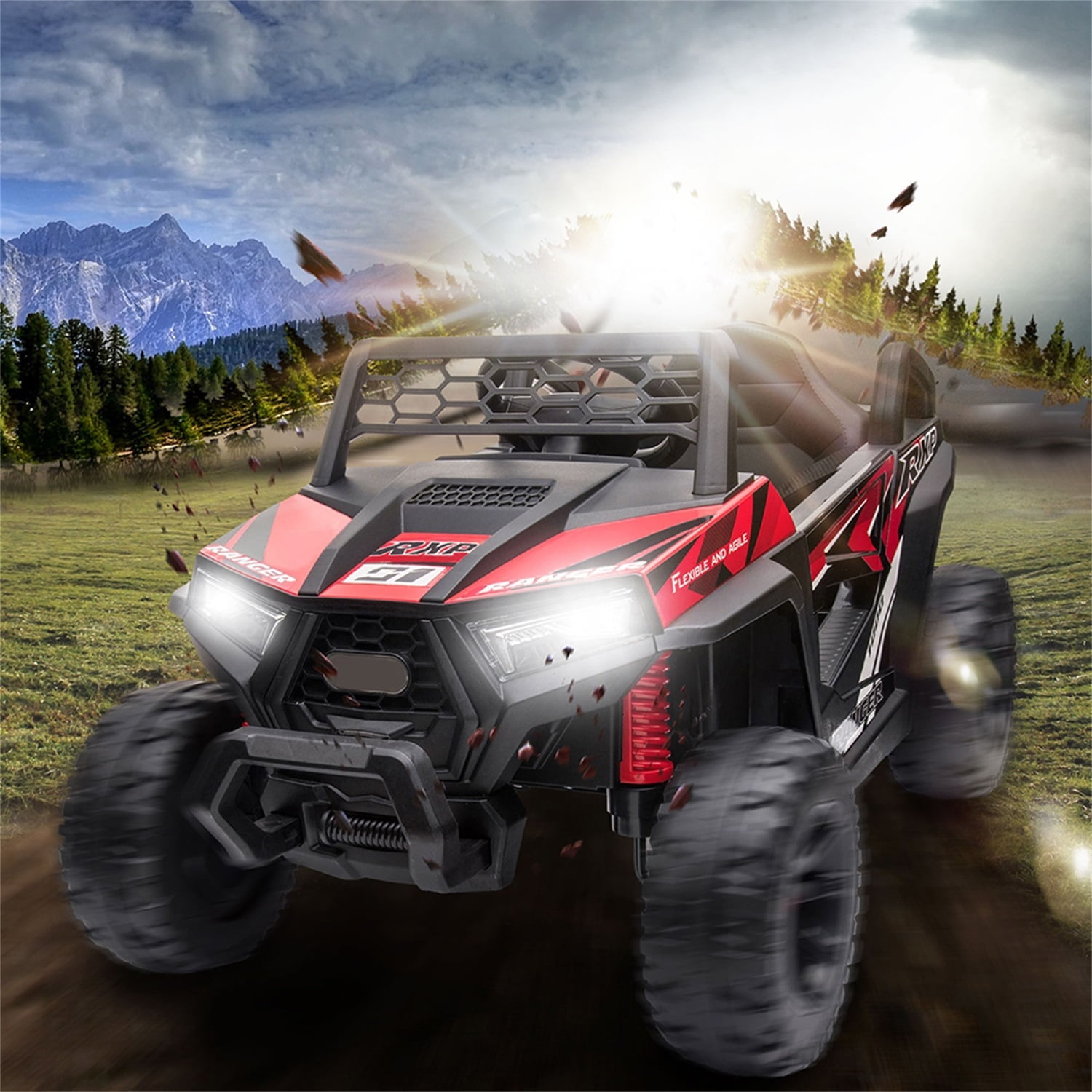 CIPACHO 12V Electric Ride on Cars, Realistic Off-Road UTV, Battery Powered Ride On Truck, Motorized Vehicles for Kids, Music, Spring Suspension, LED Light, Red CIPACHO 12V Electric Ride on Cars, Realistic Off-Road UTV, Battery Powered Ride On Truck, Motorized Vehicles for Kids, Music, Spring Suspension, LED Light, Red