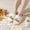 White, variant on SYMOID Womens White Pl-Sh Mule Slippers, 100% Polyester Embroidered Hello & Maple Leaf, Cozy Warm Open-Back House Slippers for Fall Winter, Sizes 37-43,Size 43