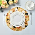 thumbnail image 5 of GZHJMY Halloween Pumpkin Skeleton Pattern Round Placemats, Durable Non-Slip Table Mat Heat and Stain Resistant Placemat for Kitchen Table Outdoor BBQ Activities, 1PCS, 5 of 7