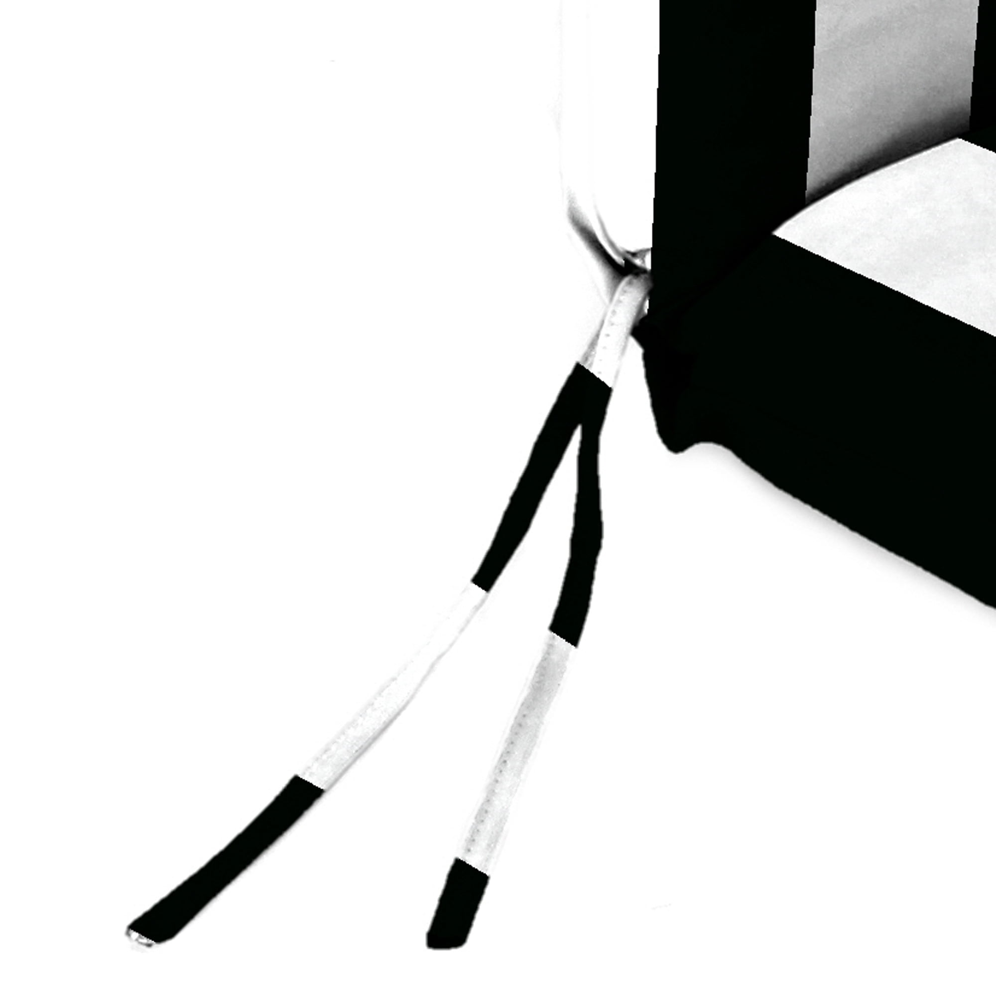 Jordan Manufacturing 44" x 22" Cabana Black Stripe Rectangular Outdoor Chair Cushion with Ties and Hanger Loop