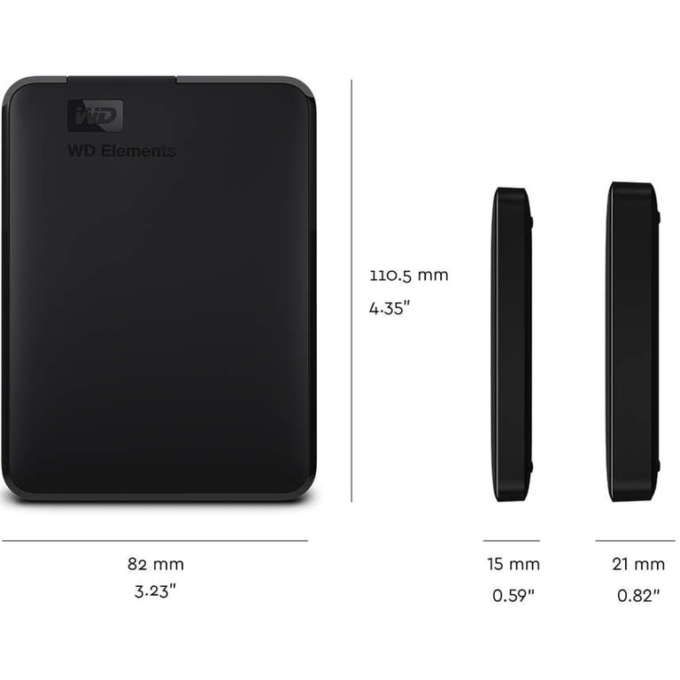 WD Elements USB 2TB 3.0 high-capacity portable hard drive for