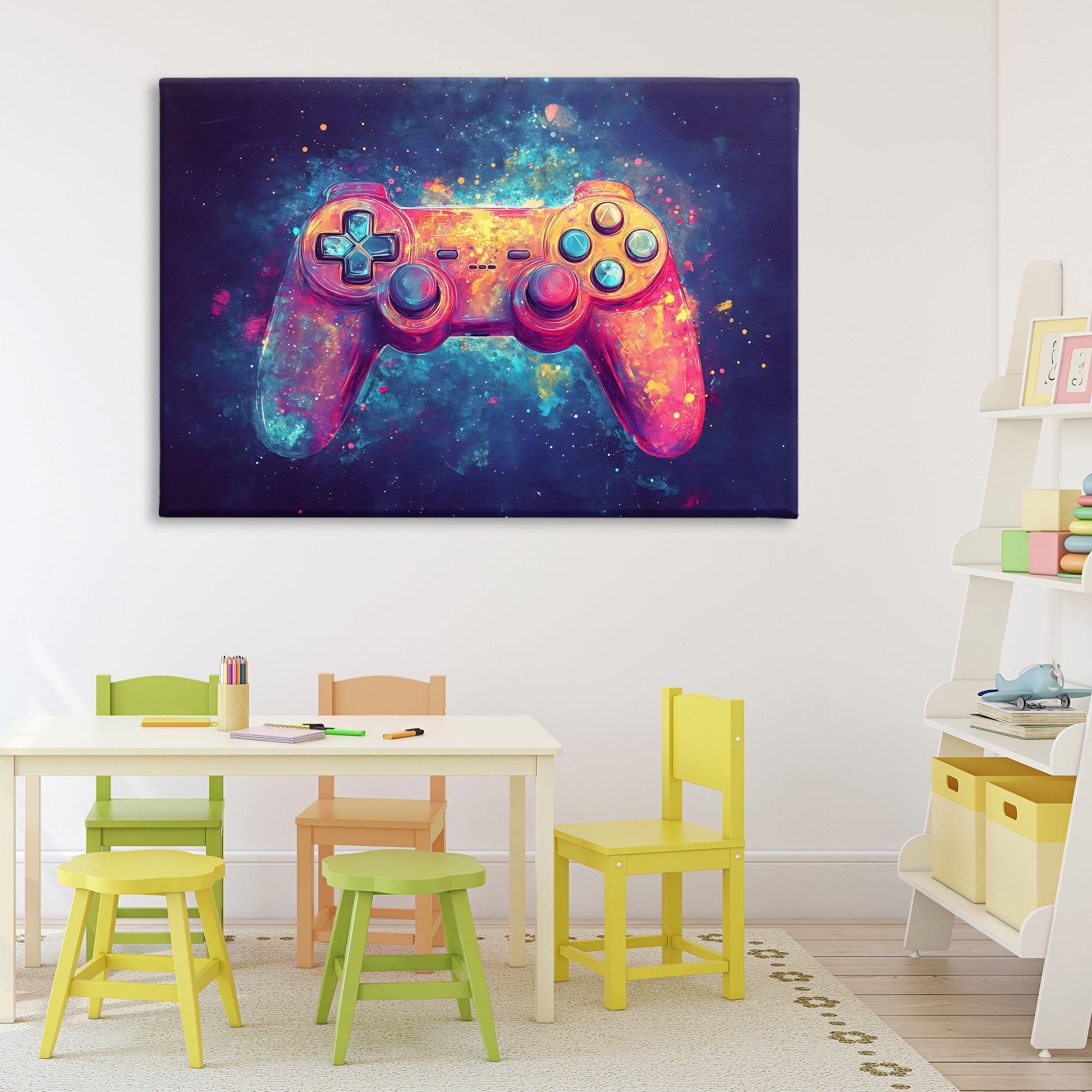 Stupell Industries Futuristic Cosmic Game Controller Canvas Wall Art, design by Creative Studio