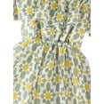thumbnail image 3 of Xingqing 8 Colors Summer Princess Kids Girls Dress Flowers Printed Short Sleeve Off Shoulder Ruffles A-Line Chiffon Dress, 3 of 6