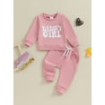 thumbnail image 3 of Jxzom Toddler Baby Girl Clothes Daddys Girl Long Sleeve Pullover Sweatshirt Stretch Jogger Pants 6M 12M 18M 2T 3T Fall Winter Outfit, 3 of 8
