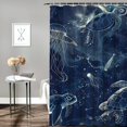 thumbnail image 2 of Orinice Bioluminescence Jellyfish Turtle Bathroom Decor Set with Hooks, Colorful Luxurious Graphic Print Polyester Fabric Shower Curtain for Home Bathtubs Decoration 69x72, 2 of 7