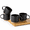 Black-12 Ounces, variant on Black 15 Ounces Stackable Ceramic Coffee Mugs Set of 4 for Latte Cappuccino Cocoa