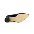 thumbnail image 5 of BLISSFUL STEP Women's Shoes Pointy Toe Slip-on Faux Suede Block Heel Pumps  Black 6.5, 5 of 8