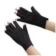 thumbnail image 4 of COMVALUE Women Driving Gloves Sun UV Protection Summer Outdoor Hiking UPF 50+ Glove Touchscreen Half-finger Glove (Black, One Size), 4 of 5