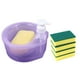 thumbnail image 4 of Dispensador de jabón y estropajo con 5 esponjas para encimera de cocina y dormitorio Violeta, 4 of 9