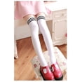 thumbnail image 2 of Medias de mujer por encima de la rodilla primavera y otoño estilo universitario japonés estudiantes tres barras rayas medias altas y altas medias negras y blancas, 2 of 5