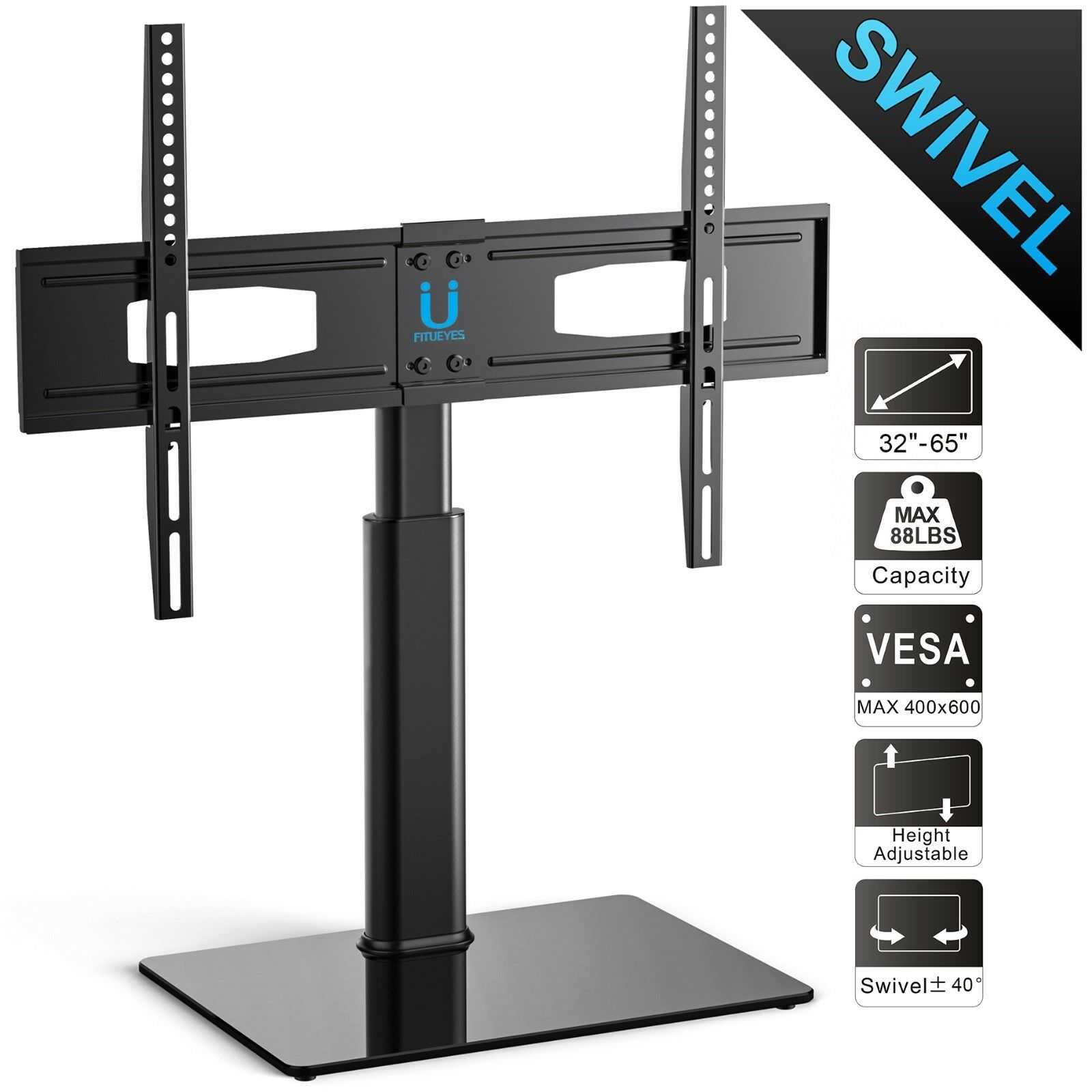 FITUEYES Universal Table Top TV Stand for 32 to 60 Inch TVs with 80