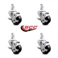 thumbnail image 2 of 3 Inch Soft Rubber Wheel Swivel 3/4 Inch Square Stem Caster Set with Brake SCC, 2 of 2