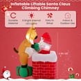 thumbnail image 3 of Gymax 5FT Inflatable Christmas Decoration Liftable Santa Claus Climbing Chimney Holiday Decoration, 3 of 9