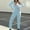 Light Blue, variant on Black and Friday Clothing Sales Idoravan Women's Slimming Long Leg Bodysuit,Women's Summer Casual Sexy V-neck Jumpsuit Waistband Slimming Jumpsuit White M