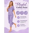 thumbnail image 5 of DAKIMOE Womens Pajama Set 2 Piece Short Sleeve V Neck Tops & Capri Pants, Comfy Soft Stretchy Sleepwear, Cute Printed Loungewear Lounge Set, Lightweight Pajamas for Women S-2XL, 5 of 8