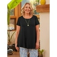 thumbnail image 6 of Plus Size Tops for Women Short Sleeve Shirts Casual Summer Clothes Round Neck Tunics for Leggings, 6 of 6