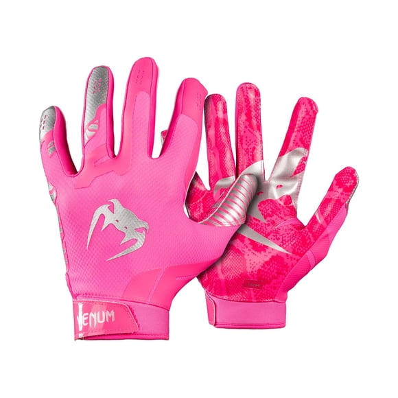 Guantes de Fútbol Americano Venum Elite Neon Rosa Plateado Talla Juvenil Pequeña