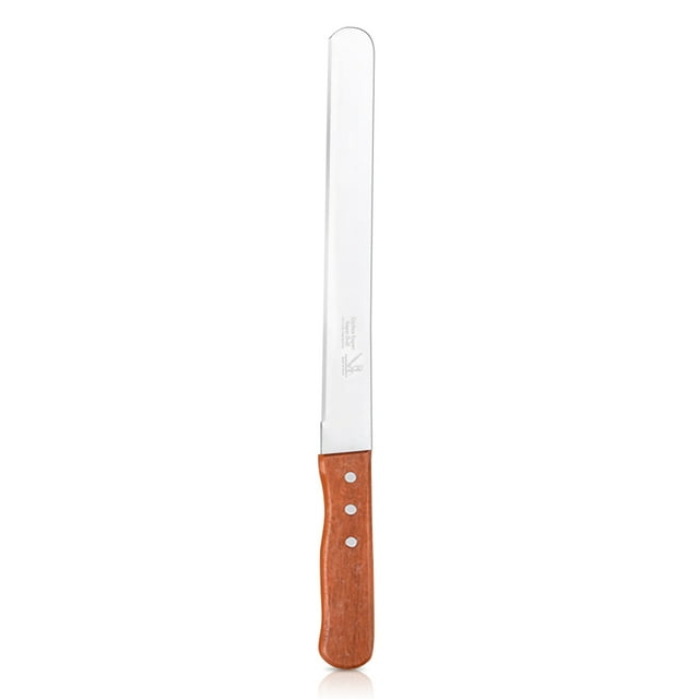 Bread Slicer Sawtooth Tandeing Herramienta con mango de madera Fiesta de boda Espátula Decoración de la espátula Gadget Suministros para hornear Accesorio de cocina 12 pulgadas, tipo 3 kenally HA009690-08
