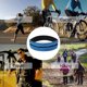 thumbnail image 5 of Hukapapa Riñonera deportiva de seda con leche, riñonera elástica con doble cremallera, riñonera impermeable para correr y yoga, color azul, 5 of 5