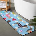 thumbnail image 2 of Colorful Funny Dachshund Bathroom Rugs Mat,Non Slip Microfiber Bathroom Rug,Rubber Backing,Soft Bathroom Mats for Bathroom Floor,Tub and Shower,47x17in(120x43cm), 2 of 5