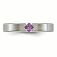 thumbnail image 4 of Edward Mirell Titanium Satin Amethyst 4mm Band, 4 of 8