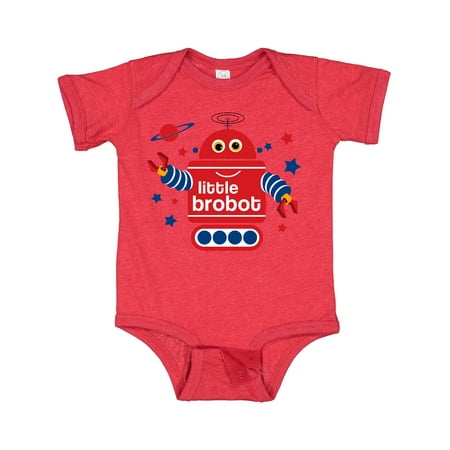 

Inktastic Robot Little Brother Gift Baby Boy Bodysuit
