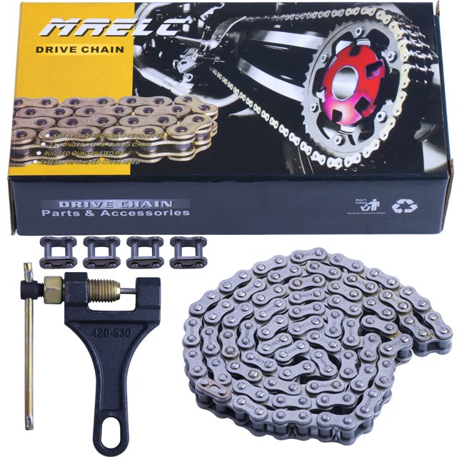 Cadena De Motocicleta Mrelc 428H Rompecadenas Cadena De Transmisión Resistente De 104 Eslabones