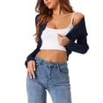 thumbnail image 1 of Inspire Chic Cárdigan Bolero Casual de Manga Larga de Punto Elegante Abierto para Mujeres Color Azul Oscuro Talla M, 1 of 5