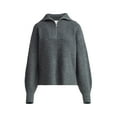 thumbnail image 6 of Free Assembly Women's and Women's Plus Half Zip Sweater with Long Sleeves, Midweight, Sizes XS-4X, 6 of 6
