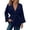 Navy, variant on Women's Belted Wrap Knit Cardigan Sweater, Long Sleeve V-Neck Oversized Casual Knit Coat with Self Tie Waist & Side Pockets Pink Free Size