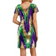 thumbnail image 5 of Cagogo Under $10 Womens Sequin Mini Dress Short Sleeve Sparkly Bodycon Dress Glitter Party Concert Dress Dance Disco Clubwear, 5 of 9