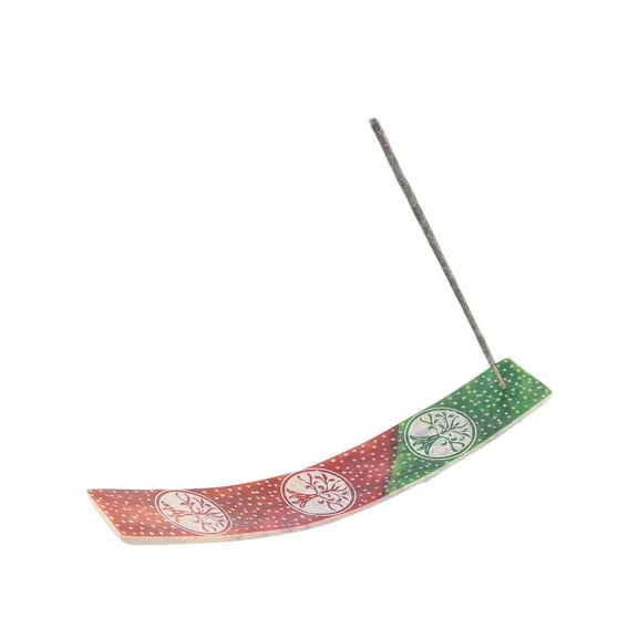 Hand Painted Stone Incense Holder | 10" Incense Stick Holder Ash Catcher | Decorative Incense Holder for Yoga or Meditation | Tree of Life