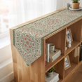 thumbnail image 4 of Abstract Flowers Print Table Runner Linen Burlap Table Runner 90 Inches Long Retro Bohemia Ethnic Botanical Style Dresser Scarves for Kitchen Island Coffee Dining Room Party Holiday Decor 13"x90", 4 of 8