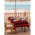 thumbnail image 2 of 52x70 Inch Outdoor Tablecloth with Umbrella Hole Zipper Rectangle Black Red Plaid Rectangular Tablecloths Outside Waterproof Vintage Rustic Buffalo Checked Gingham Patio Table Cover for Picnic Party, 2 of 8