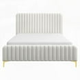 thumbnail image 5 of Valery Queen Size Cream Boucle Platform Bed - No Box Spring Needed, Compact Ship, 5 of 10