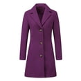 thumbnail image 2 of INSPIRE CHIC Women's Coats Single Breasted Long Outerwear Winter Trench Coat XL Dark Purple, 2 of 5