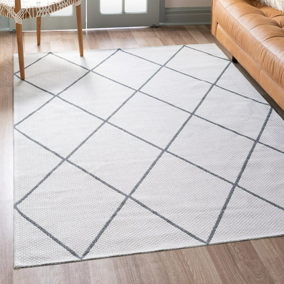 Unique Loom Decatur Collection Area Rug - Diamond (2' 2" x 3' Rectangle Ivory/Gray)