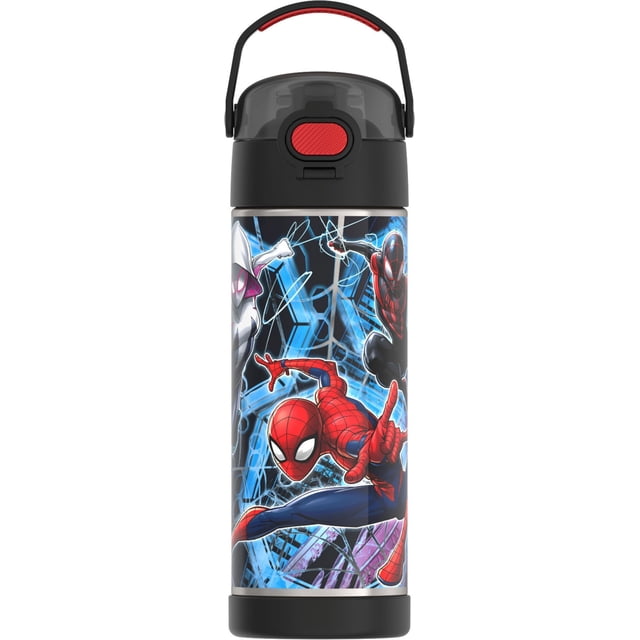 Botella de Acero Inoxidable THERMOS FUNTAINER 473 ml Spiderman con Aislamiento al Vacío