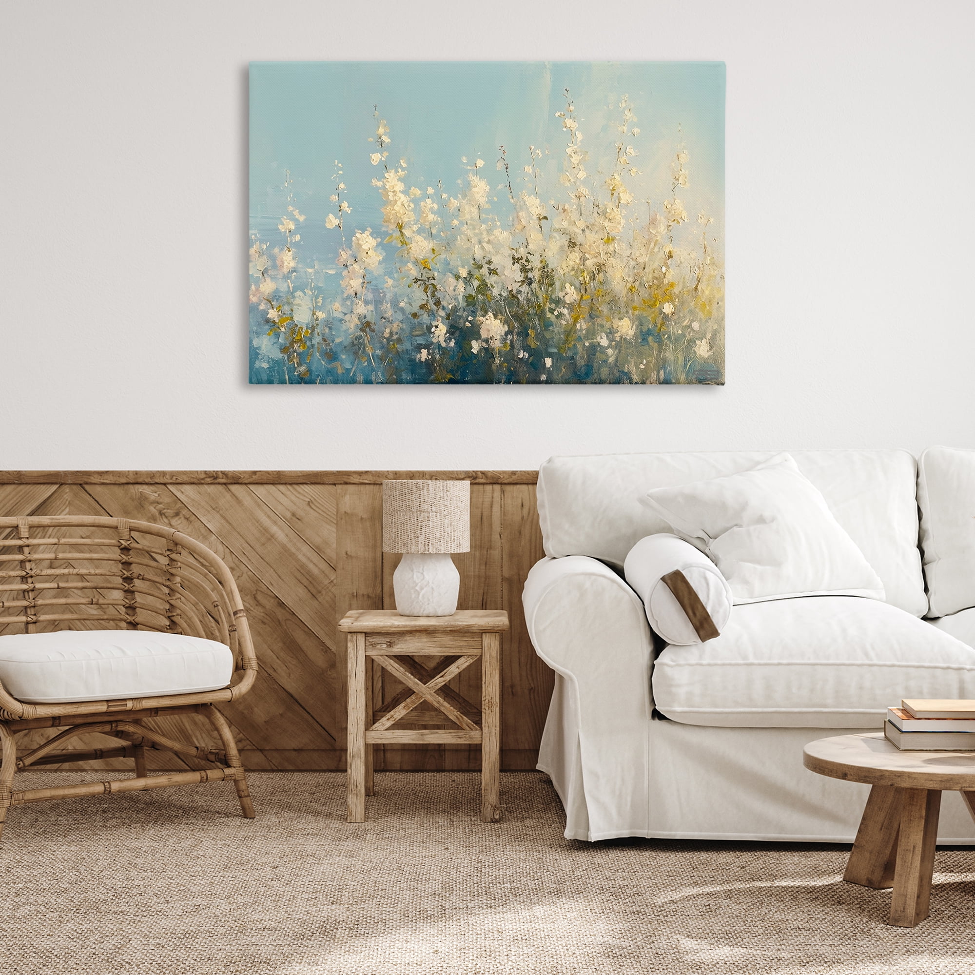 Stupell Industries Blooming Spring Garden Abstract Painting Wrapped Canvas Art Print Wall Art, 45 x 30