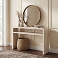 thumbnail image 4 of Dayalane 51" Long Console Table with Lower Shelf, 30" Tall Entryway Table for Hallway, Rustic Burl Wood or Travertine Style Sofa Table Behind Couch, Foyer, Cabin, Travertine Beige, 4 of 12