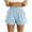 B-Light Blue, variant on Wyobmus Womens Striped Pajama Shorts Elastic Waist Sleep Shorts Summer Cute Comfortable Ruffled Hem Casual Pjs Bottom A-Black