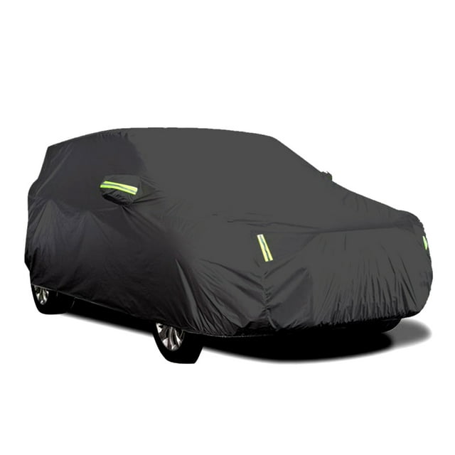 Housse de Voiture Complète avec Bande Réfléchissante Protection Solaire Anti-Poussière et Imperméable Résistante aux Rayures UV pour 4X4/SUV