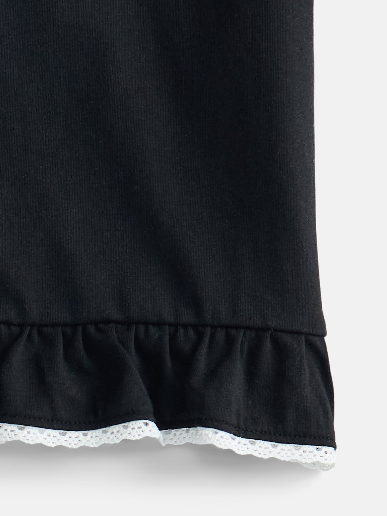Wonder Nation Girls Ruffle Hem Top with Short Sleeves, Sizes 4-18 & Plus